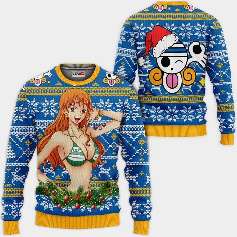 Festive Nami One Piece Ugly Christmas Sweater