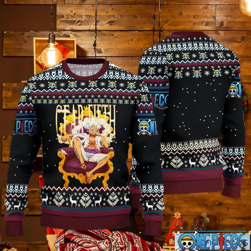 One Piece Gear 5 Sun God Nika Festive Holiday Sweater