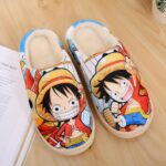 2018-Japan-Anime-ONE-PIECE-Monkey-D-Luffy-Winter-Warm-Plush-Men-Women-Shoes-Home-Slippers50