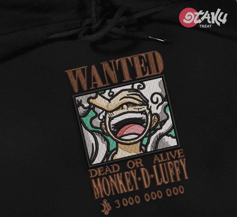 5th Gear Monkey D. Luffy Embroidered Hoodie – Limited Edition Anime Sweatshirt