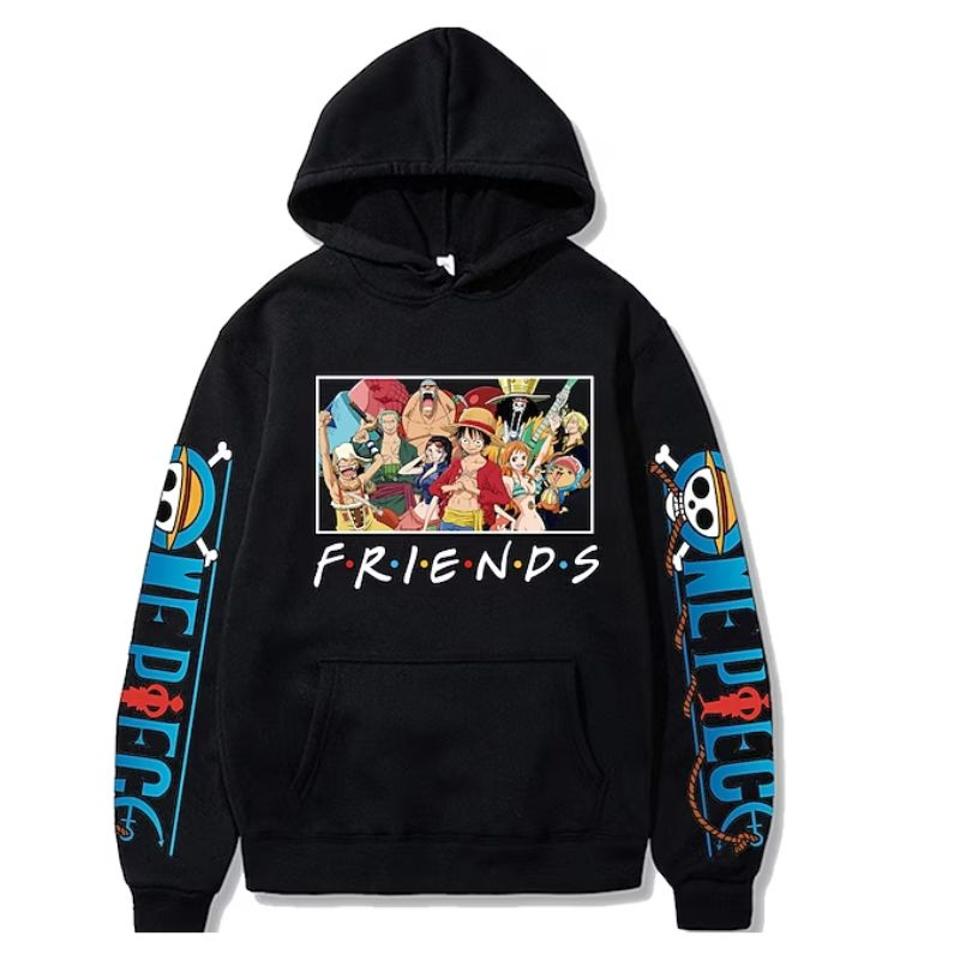 Friends Anime Hoodie – Trendy One Piece Pullover Sweatshirt